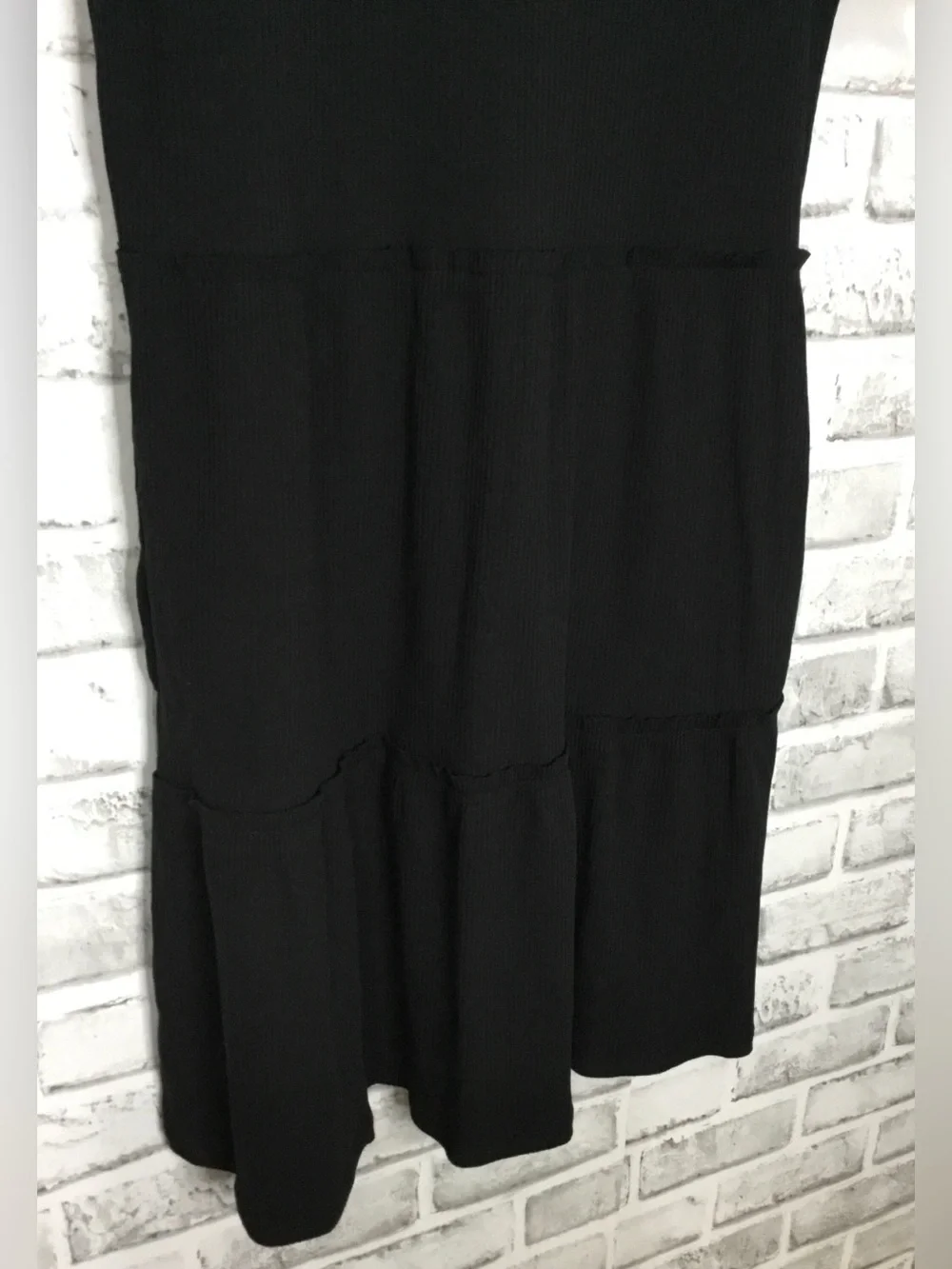 Old Navy Girls Black Ribbed Short Sleeve Loose Dress - K803